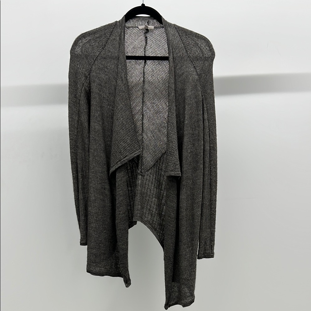 Taupe Knit Wool Cardigan